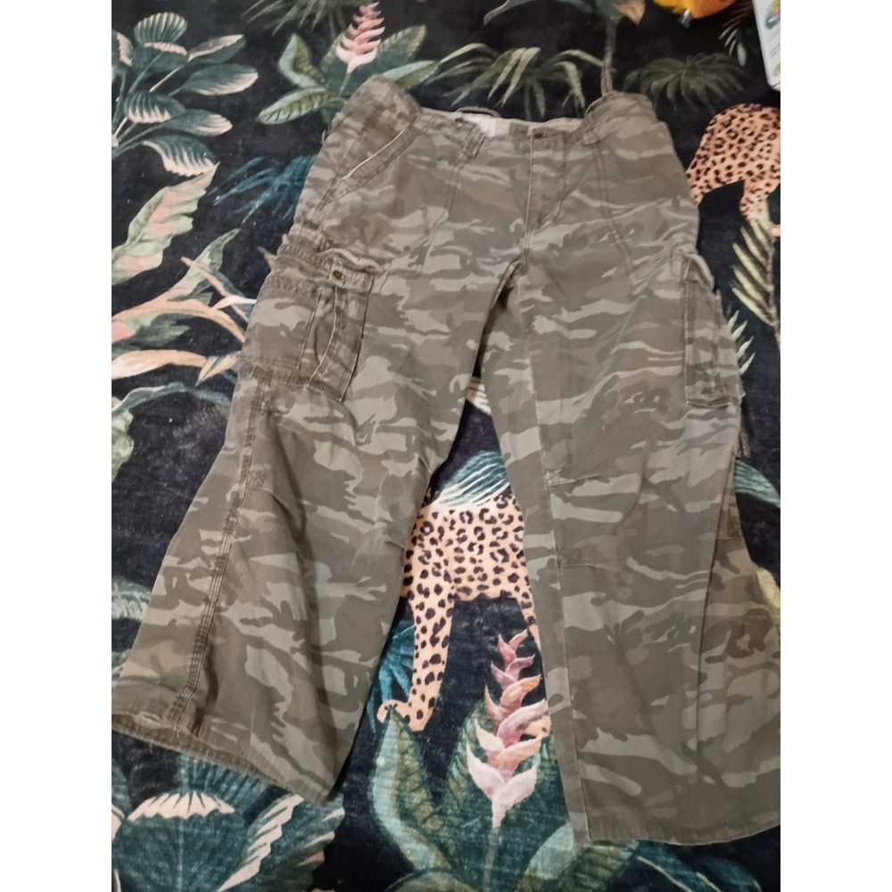 Vintage Y2K Camo Cargo Pants 38x27 Wide Leg Military Utility Grunge Skater